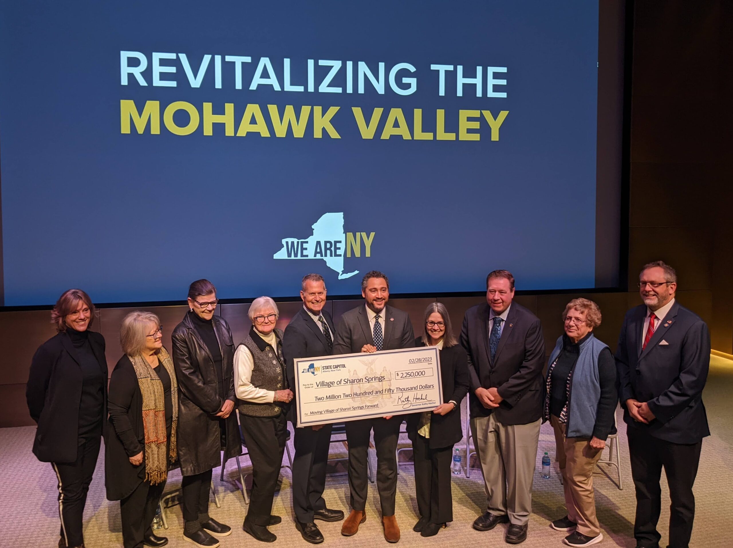 Local leaders accepting $2.25M check for Village of Sharon Springs